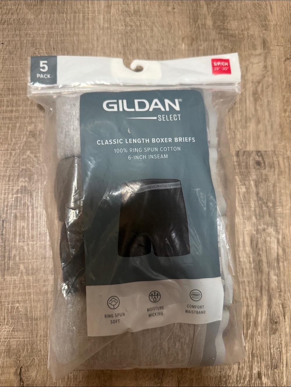 Gildan Classic Length Boxer Briefs - Gray (5 Pack)